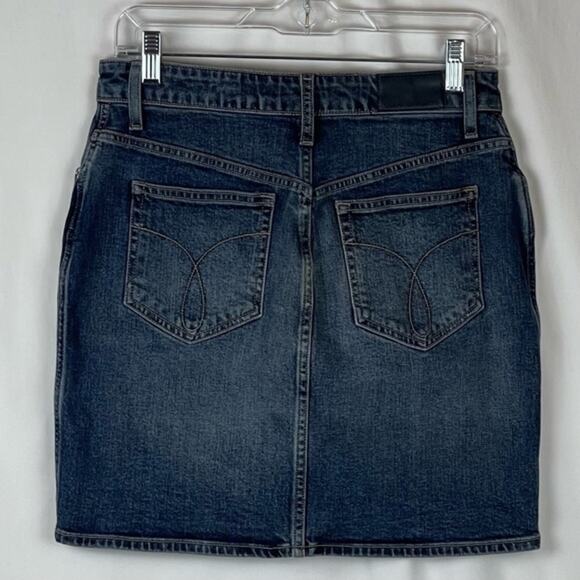 Calvin Klein Medium Wash Boho Hippie Festival Blue Jean‎ Skirt NWT Size 28 - Picture 4 of 10